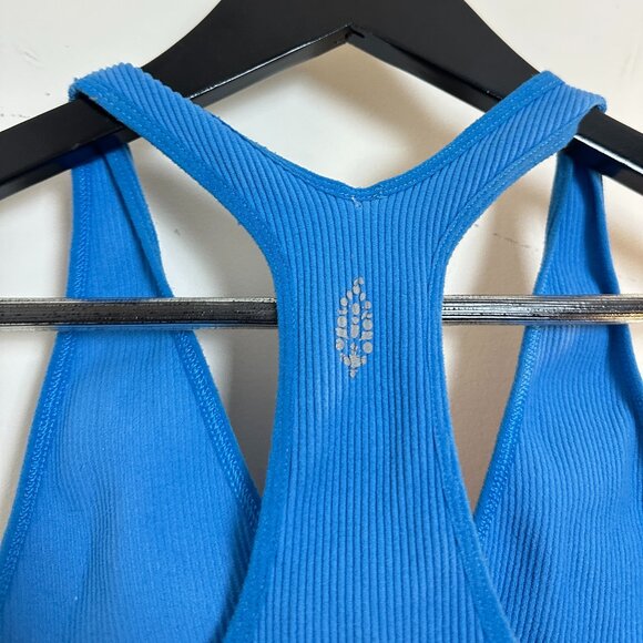 FREE PEOPLE Movement Free Throw Crop Top in Blue Size Small - Picture 4 of 4